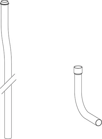 Spülrohr mit Bogen 1730 mm, weiß f. hochh. Spülkasten W285/295, AP 210