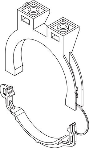 Rohrschelle für Wand-WC-Bogen zu UP-SPK XS/XT/XF/21xx, 380/387/399